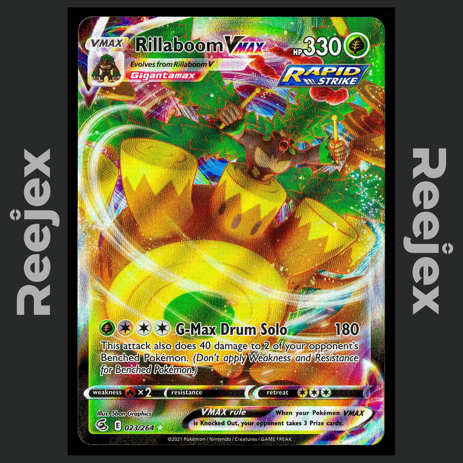 Rillaboom VMAX - 023/264 - Ultra Rare - Fusion Strike - Pokemon Card - NM/M