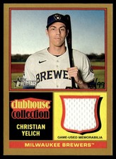 2025 Topps Heritage Clubhouse Collection Gold Relic Christian Yelich 26/99