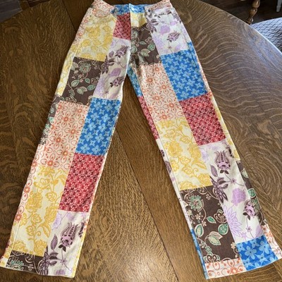  Machine Jeans High Rise Multi-Color Patchwork Jeans Size 3