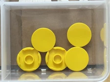 LEGO Parts - Yellow Tile, Round 2 x 2 with Bottom Stud Holder - No 14769 - QTY 5