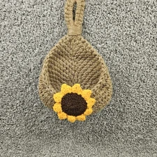 Handwoven Hanging Basket  Organizer Container Decorative Brown 2pc Bin 1795-1347