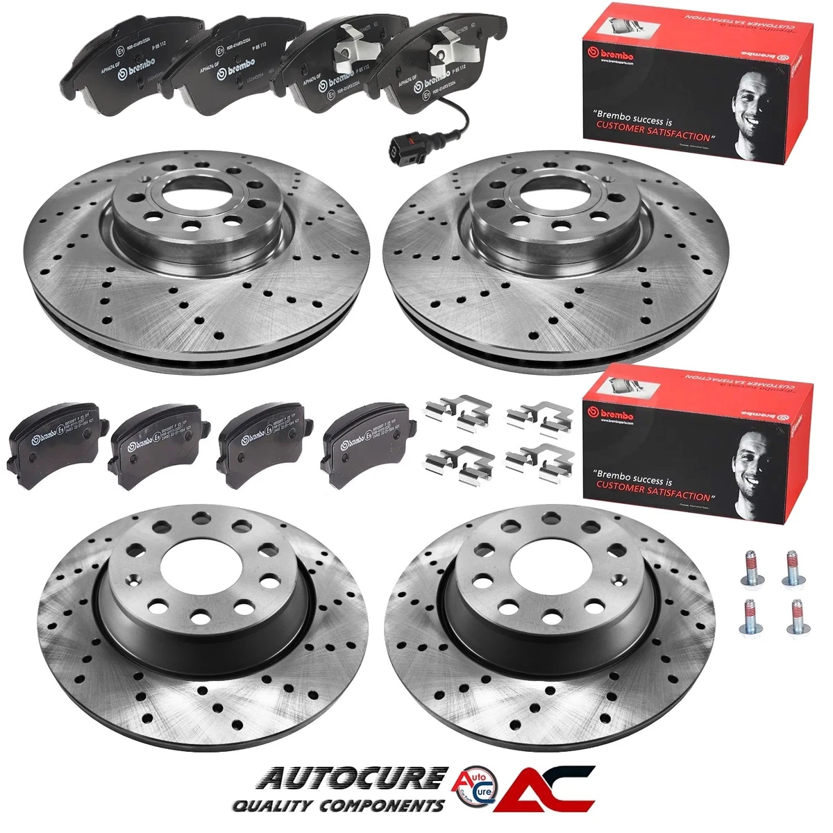 Juego Discos Y Pastillas Frenos Para Audi A4 A5 B8 - Delanteros 314mm, Traseros 300mm