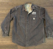 Carhartt FR Canvas Work Shirt Jacket Brown XL Tall- original oilfield jacket.