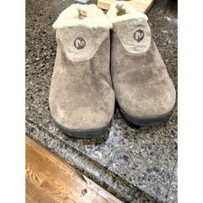 Merrell Encore Ice Suede Faux Fur Lined Clogs Brown Size 6