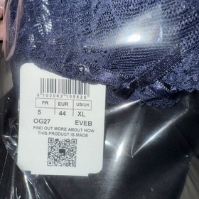 NWT Panty Brief Aubade Scalloped Lace Mesh Danse Des Sens Navy Blue 8 XL France