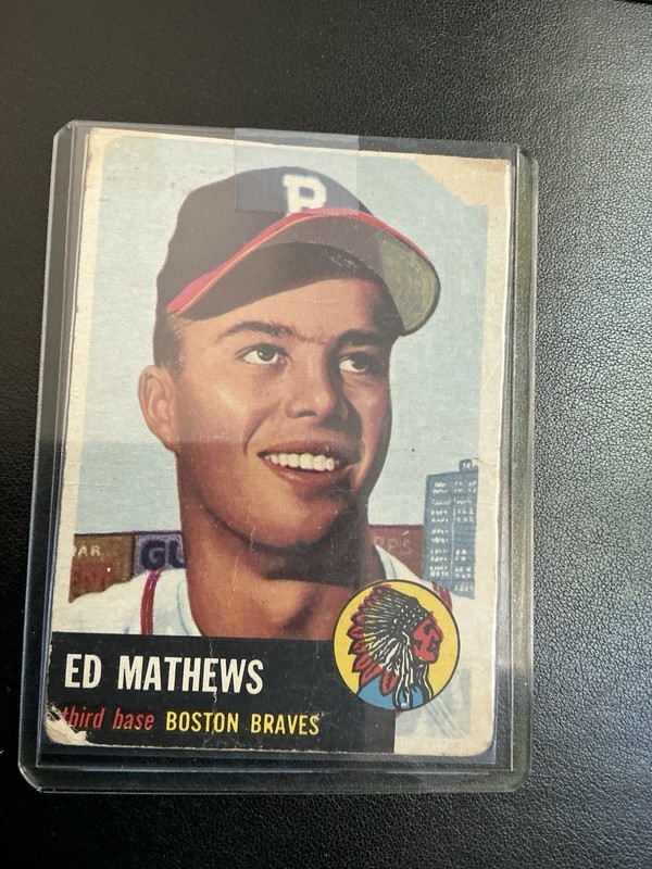 1953 Topps #37 Eddie Ed Mathews GD-VG Vintage HOF Baseball Card