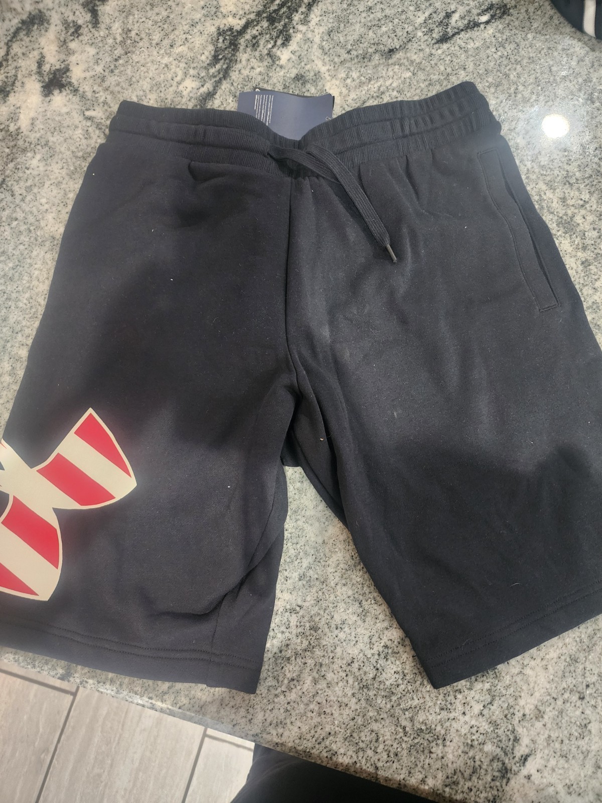 Under Armour UA Freedom Rival BL Men's Athletic Shorts Black Large Patriotic USA thumbnail 3