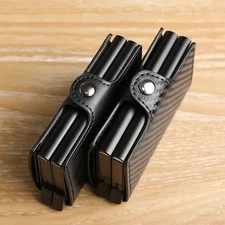 Credit Card RFID Holder Black Wallet Blocking Double Case Business Men