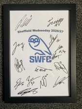 Sheffield Wednesday FC Club 2026/27 Hand Signed Framed Autographs,Gray,Lowe