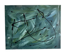 Original Abstraktes Gemälde auf Leinwand 50,8x40,6 cm - Modern Zeitgenössisch Wandbild