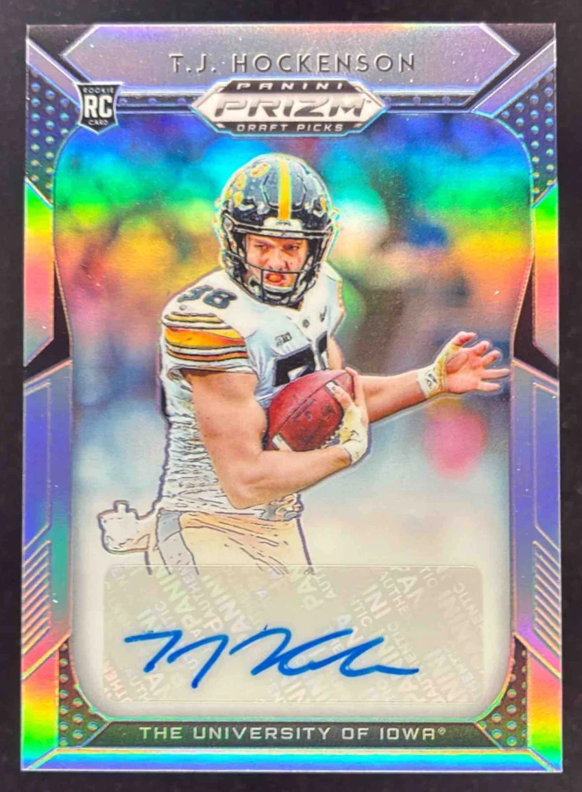 2019 Panini Prizm Draft Prizms Silver Autographs #268 T.J. Hockenson RC Auto