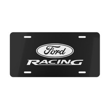 Ford Racing Vanity License Plate Car Tag Aluminum Metal Black Background Ford Racing Vanity License Plate Car Tag Aluminum Metal Black Background