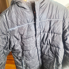 Swiss Tech Boys Black Puffer Jacket Hooded Full Zip Lined Size 10-12