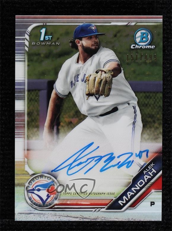2019 Bowman Draft Chrome Pick Refractor 151/499 Alek Manoah #CDA-AM Auto e9p
