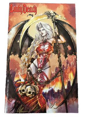 AP Edition Lady Death the Rapture Naughty Hell Edition DH 2x signed Rare HTF