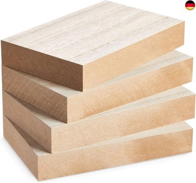 Bright Creations Unlackierte Holzblöcke (Set, 4 Stück) - Ideal für Ba