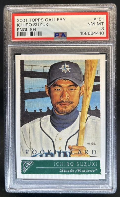 2001 Topps Gallery Ichiro Suzuki Rookie RC #151a Mariners PSA 8