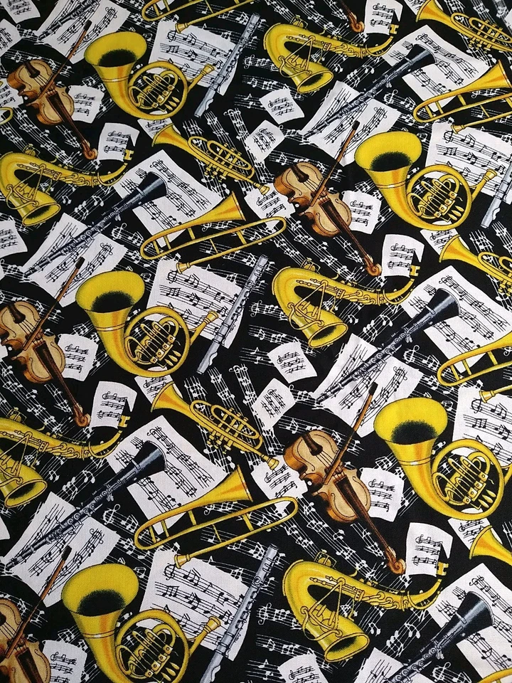 Instrumentos de cuerda de viento para orquesta tela musical algodón tesoros atemporales BTHY Foto 3 de 4