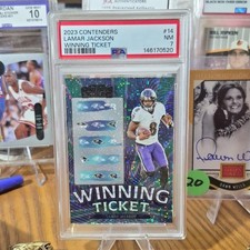Panini 2023 Contenders Winning Ticket Lamar Jackson #14 PSA 7 Baltimore Ravens