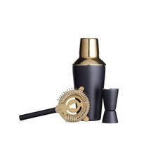 KitchenCraft BarCraft Luxury Stainless Steel Cocktail Making Kit - Brass Fini...
