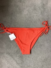 Monday Swimwear, Coral Red, Le Marais Bikini Bottoms, UK Size L, BNWT