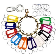 Key Tags, 20 Key Label Tags with Ring, 10 Key Chain Rings, 1 Key Clip, 1