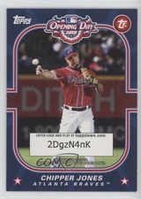 2010 Topps Opening Day ToppsTown Code Cards Chipper Jones #TTS3 HOF 1c7