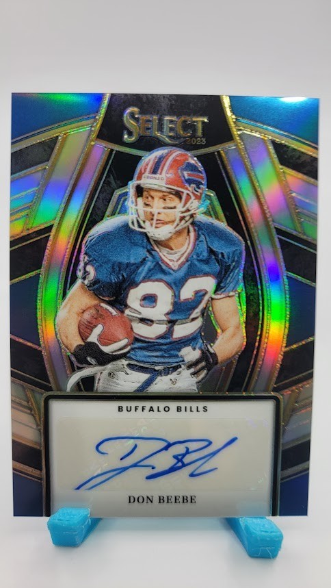 2023 Panini Select Don Beebe Blue Prizm Autograph #SELS-DBE Buffalo Bills