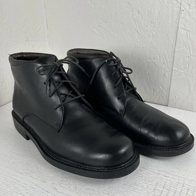 Bill Blass Mens 9 Wilshire Chukka Black Leather Boots Lace Up Dress Boot Shoe