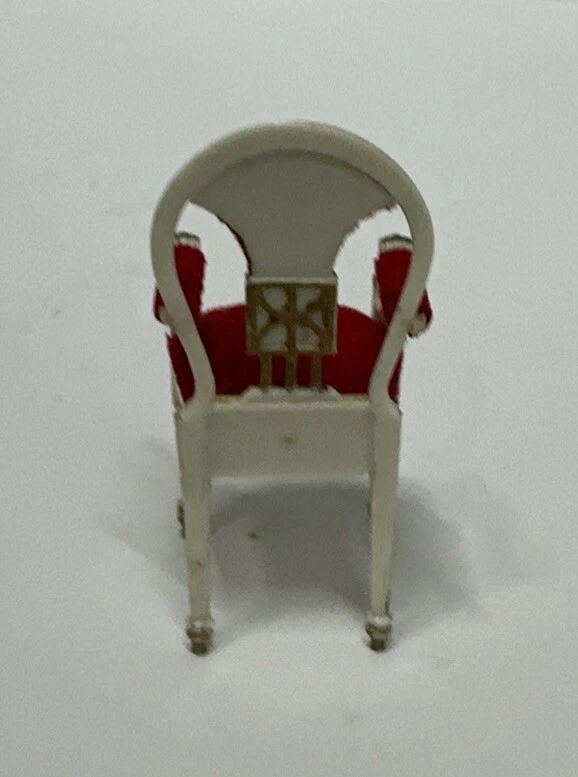 Dollhouse Red Velvet Chairs Plastic Miniature Vintage IDEAL *see Pics One Repair - Image 4 of 4