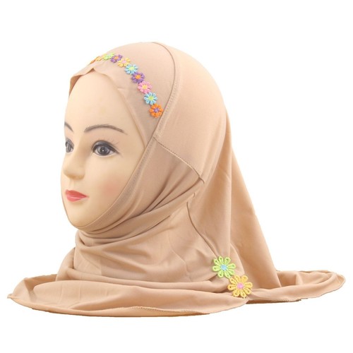 2-6Y Kids Girls Muslim Hijab Wrap Headscarf Prayer Hat Amira One Piece Headwear - Picture 3 of 47