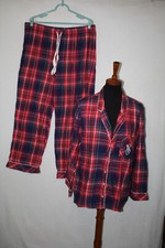 Victoria Secret Red Plaid Soft Cotton Modal Flannel Pajama Set Size XL