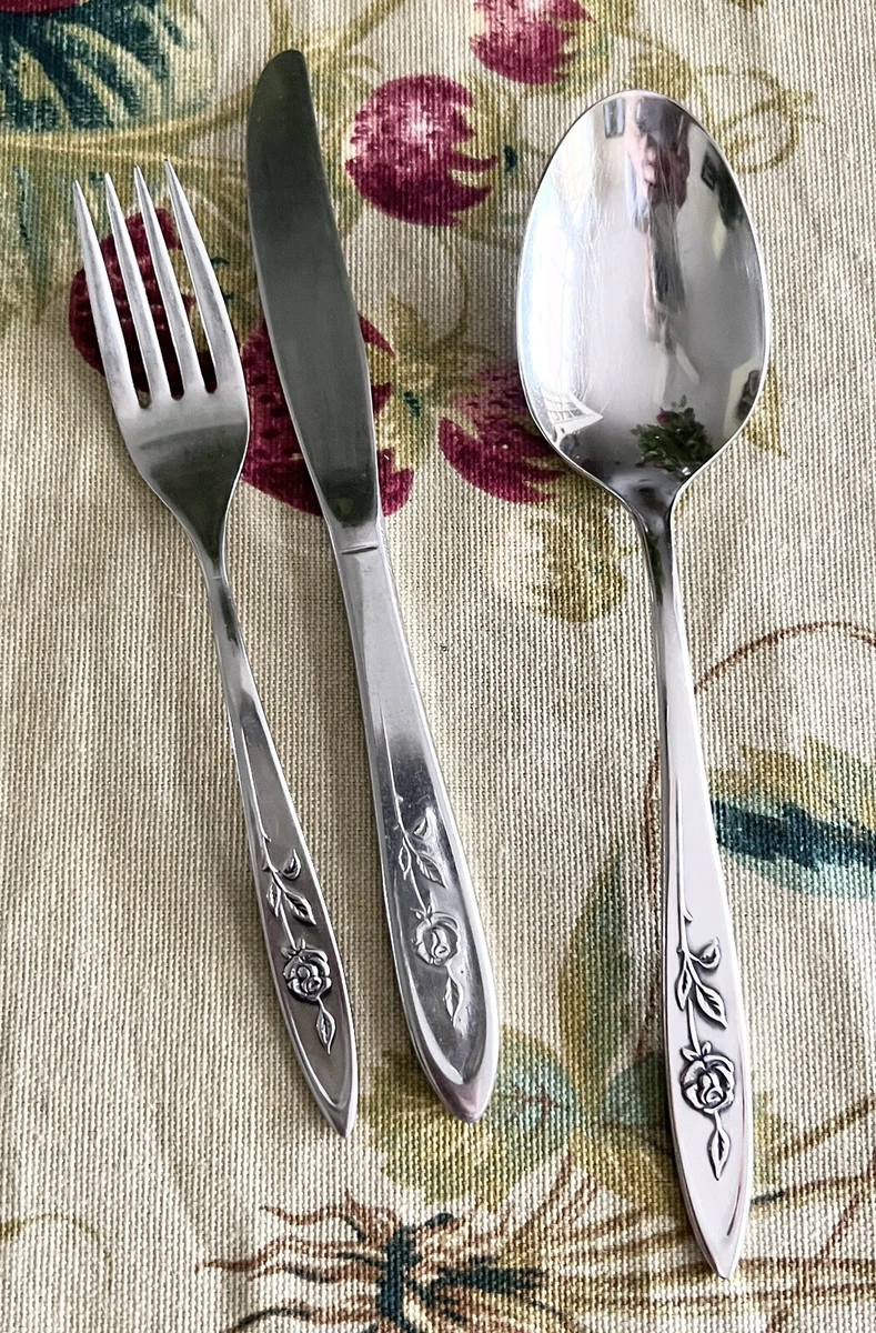 Oneida Community Stainless Flatware MY ROSE Youth Knife Fork