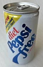 RARE Vtg. 1980's Diet Pepsi Free Soda Pop Can Referenced in Back To The Future