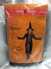 Spider Witch Halloween Costume Black Silver Glitter Party Dress Up Webs Girl Hat