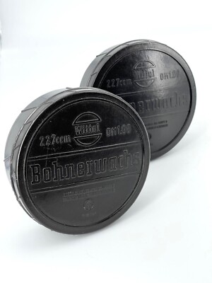 Two Pretty Black Bakelite Boxes, Wittol Brand Polishing Wax Boxes