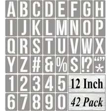 12 Inch Alphabet Letter Stencils for Painting - 42 Pack Letter and Number Ste...