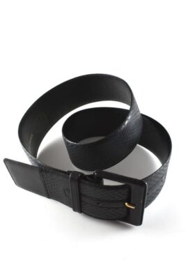 CHRISTIAN DIOR vintage women's black aniline cowhide leather wide