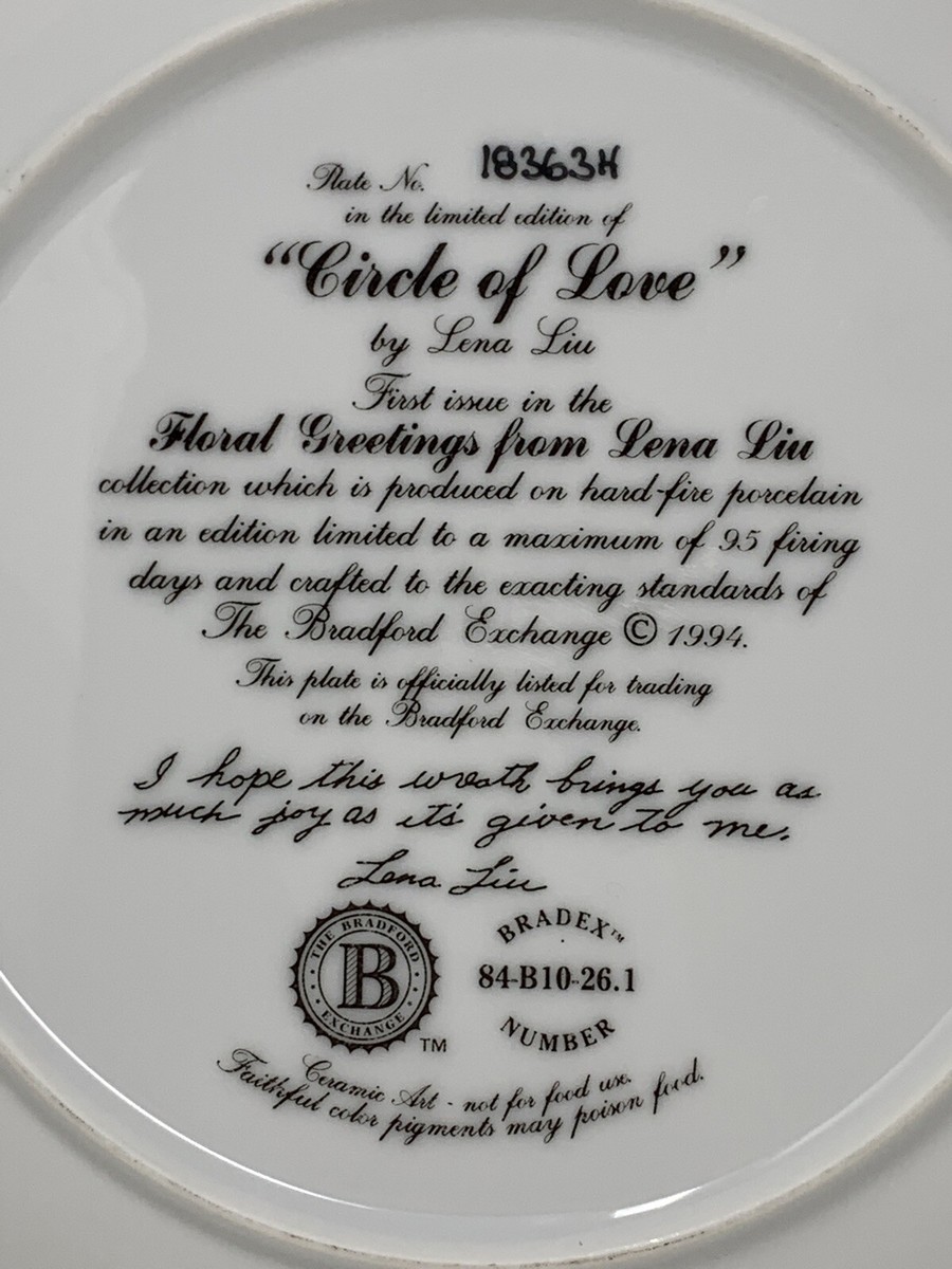 Circle of Love Bradford Exchange Collector Plate Lena Liu