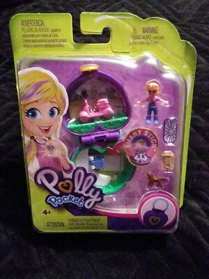 Polly Pocket Tiny Pocket Places Picnic Compact Polly Stick Dog & Scooter NEW