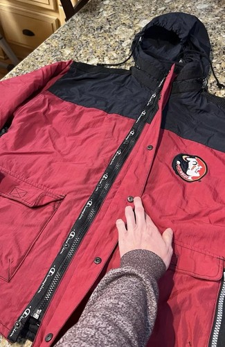 Vintage FSU Florida State Champion Jacket XL Puffer Heavy Fleece Lined 90s Logo - Picture 5 of 24