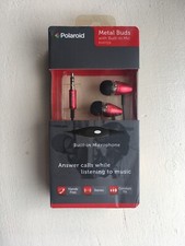 Polaroid In-Ear Metal Earbuds W/Built-in Mic Red 