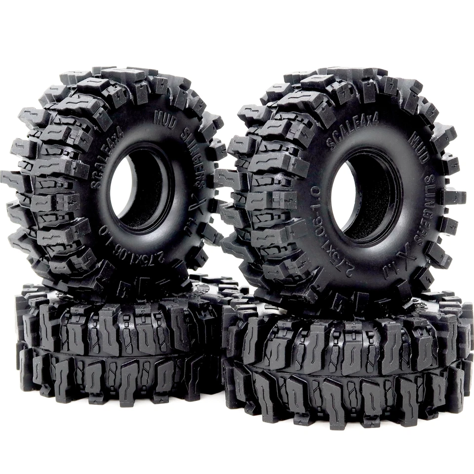 4x RC Soft Sticky 1.0 Schlamm Reifen für RC Crawler 1/24 SCX24 FCX24 1/18 TRX4M - Bild 2 von 3