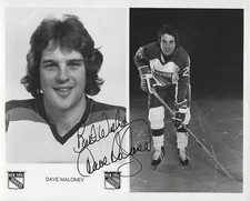 Dave Maloney Autographed Signed 8x10 RARE NY Rangers Press Photo NHL - w/COA