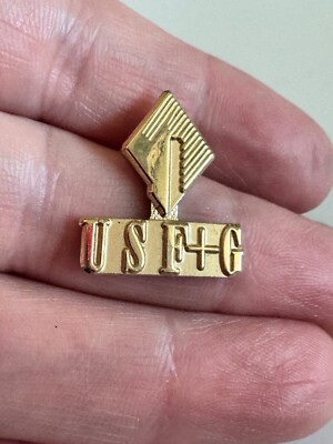 Vintage USF & G Lapel Pin   United States Fidelity and Guaranty Insurance Logo