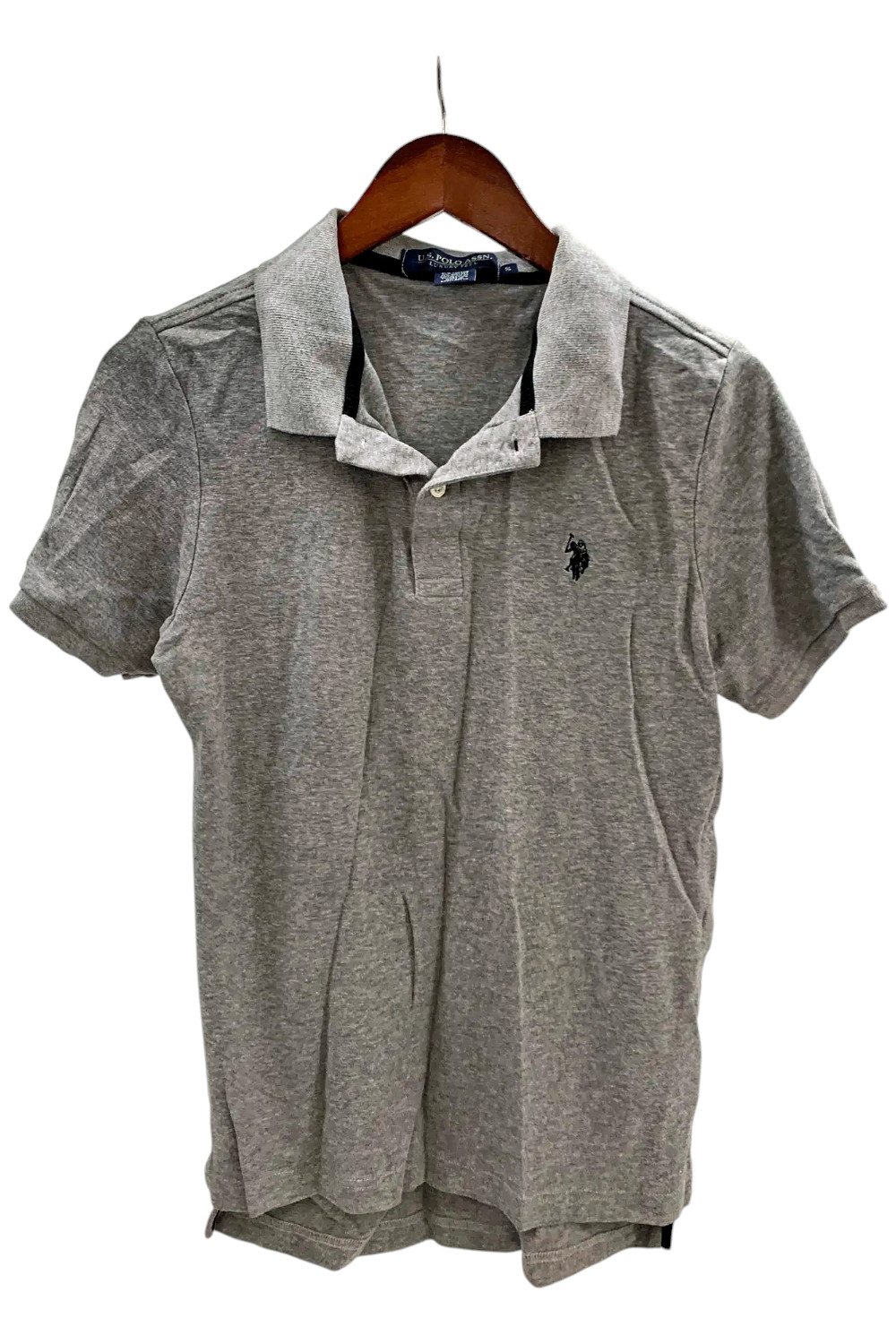 Американское поло в ассортименте. Мужская рубашка из однотонной ткани Heather Grey