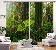 3D Big Tree Green Leaves O2493 Photo Curtain Printing Fabric Window Eve 2023