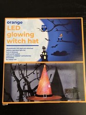 Orange LED Glowing Witch Hat - Halloween Witch Hat Decoration NEW 