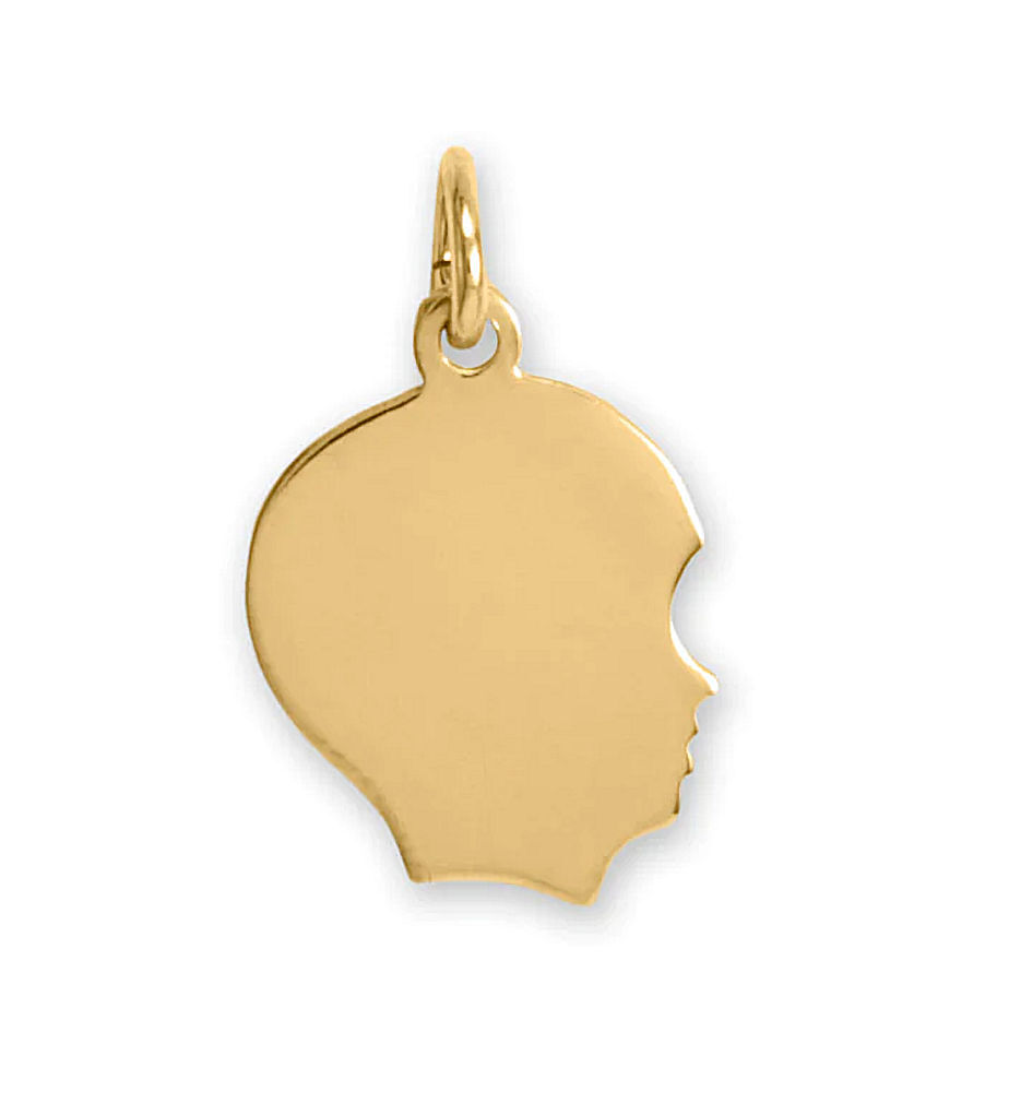 Small Girl Silhouette Pendant Charm 14k Gold-Filled, Made in the USA Small Girl Silhouette Pendant Charm 14k Gold-Filled, Made in the USA