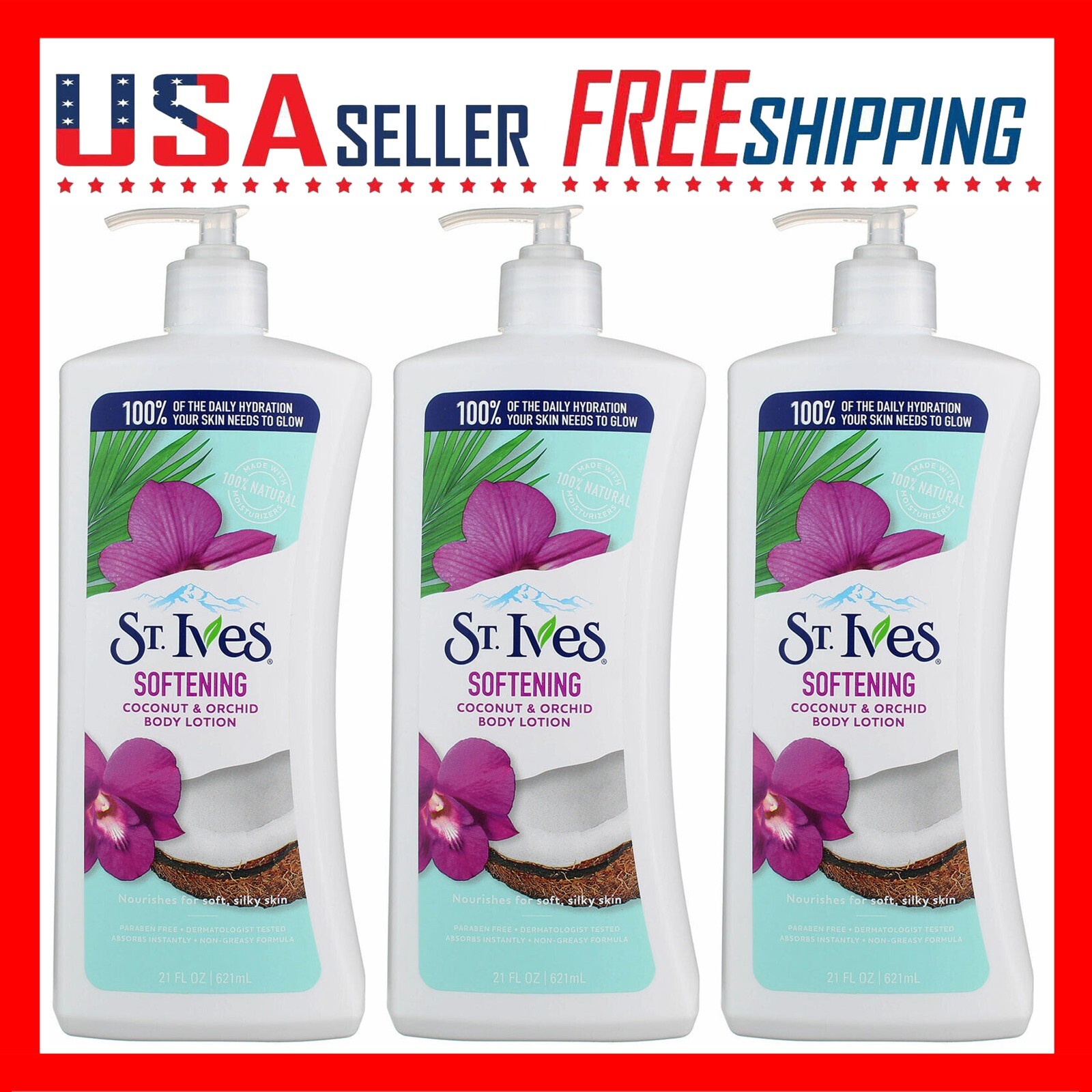 St. Ives Body Lotion Coconut Orchid Softtening Extract 21 oz